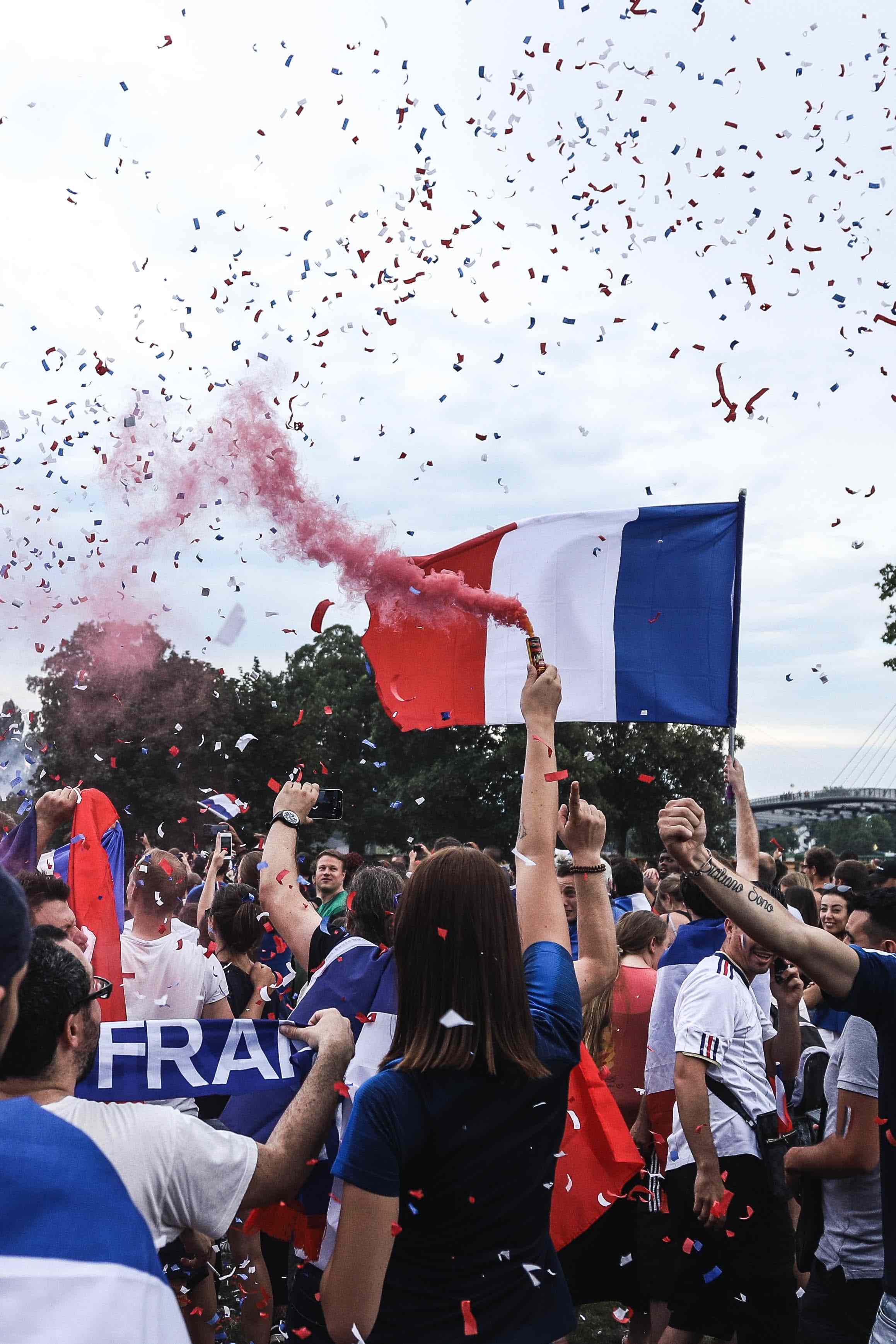 Celebrations in France after winning the World Cup
