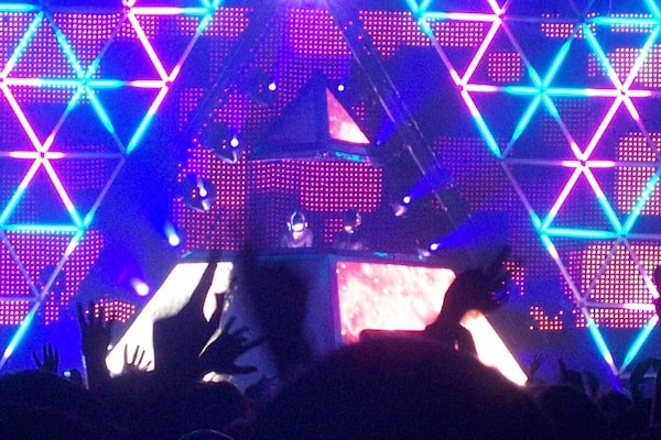 Daft Punk playing a set at Bercy