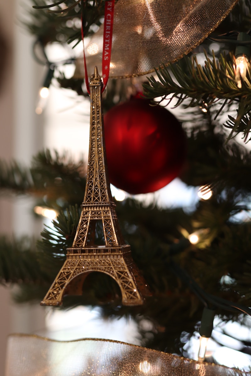 French-themed Christmas tree with Eiffel Tower Ornament